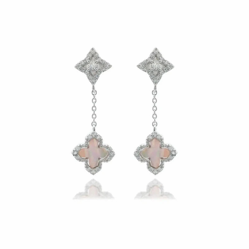 Georgini Sydney Soiree Fairwater Mother of Pearl Drop Earrings - Silver
