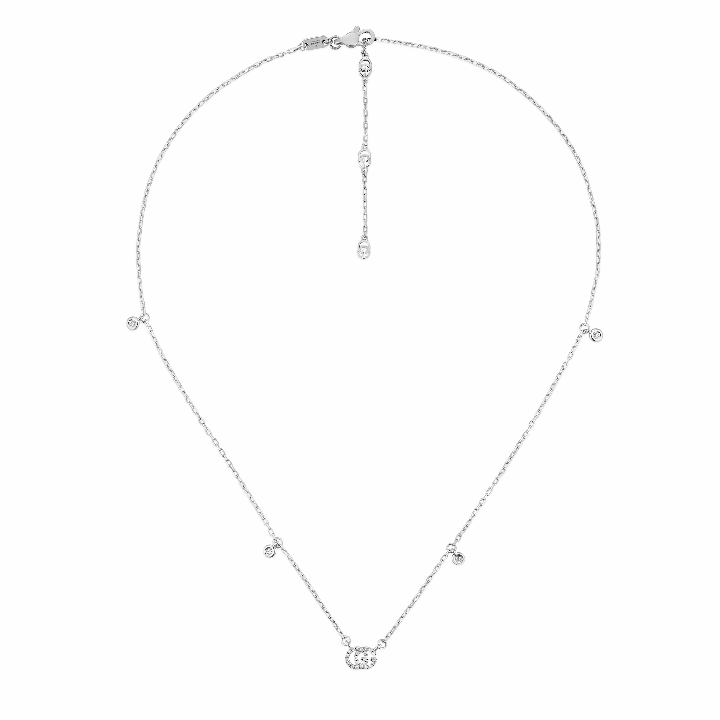 GG RUNNING DIAMOND NECKLACE IN WHITE GOLD