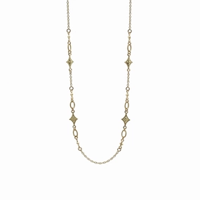 Gold Crivelli Scroll Oval Link Necklace