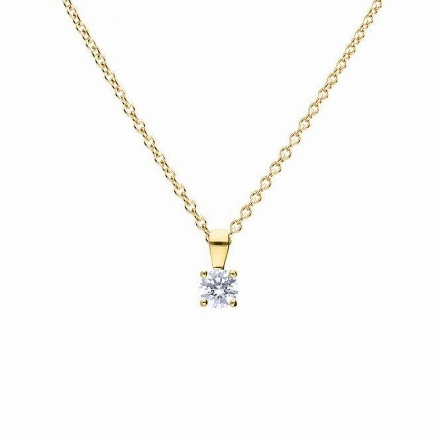 Gold Plated Silver 0.50ct Cubic Zirconia Solitaire Pendant