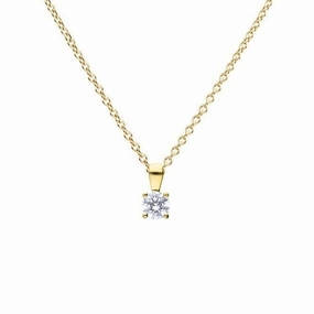 Gold Plated Silver 0.50ct Cubic Zirconia Solitaire Pendant