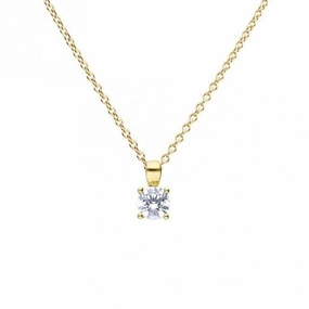 Gold Plated Silver 0.75ct Cubic Zirconia Solitaire Pendant