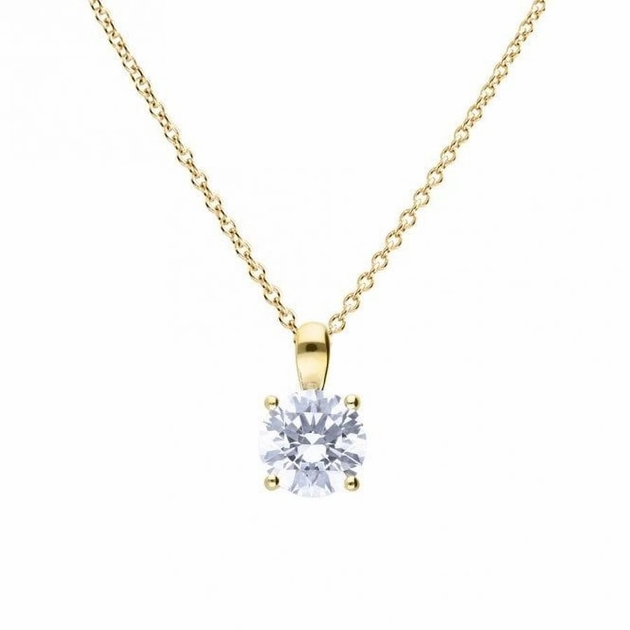 Gold Plated Silver 2.00ct Cubic Zirconia Solitaire Pendant