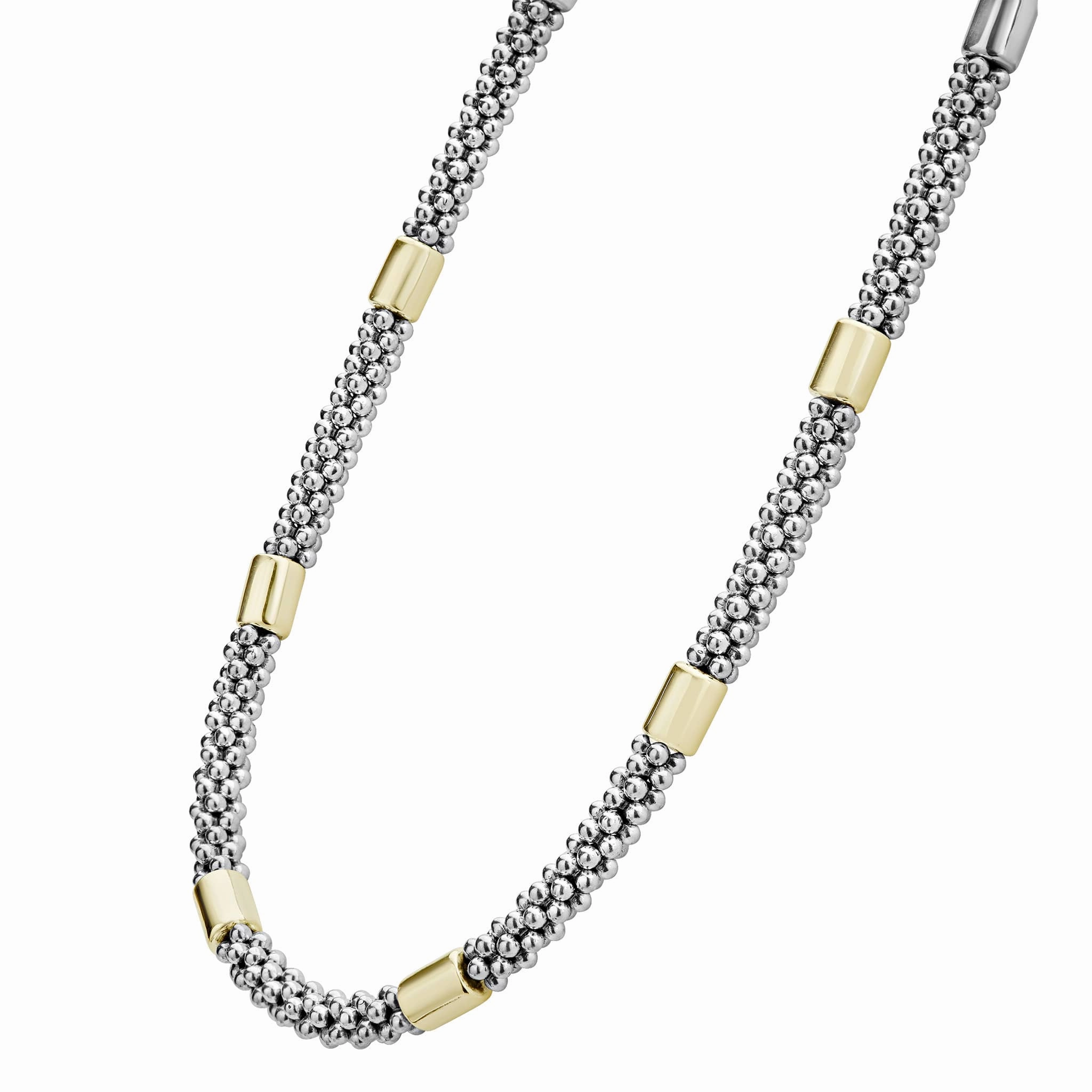 Gold Station Caviar Necklace 5mm