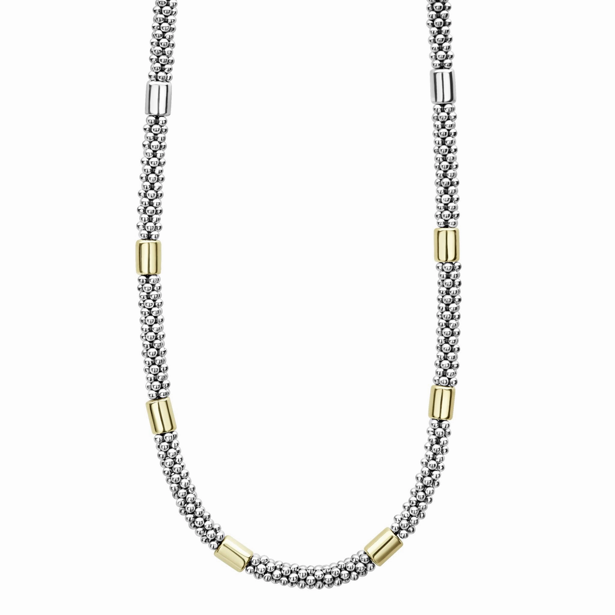 Gold Station Caviar Necklace 5mm