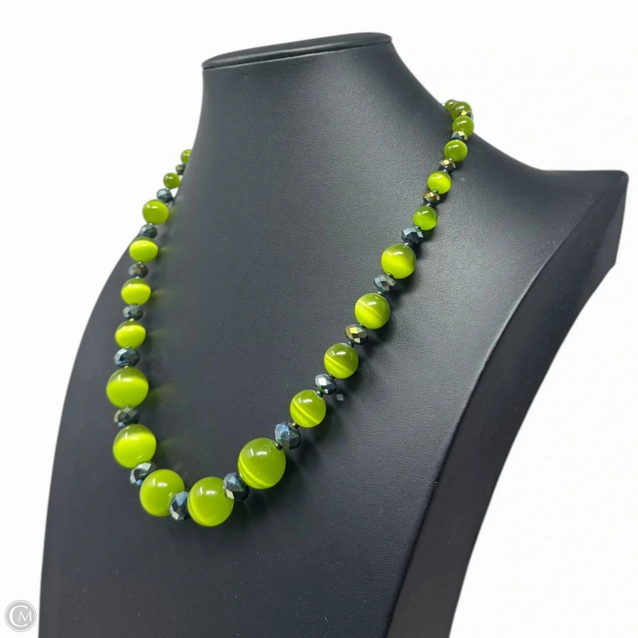 Green Graduated Beaded Necklace Unbranded