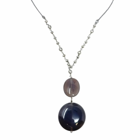 Grey Agate Stacked Pendant Necklace By J. Jill
