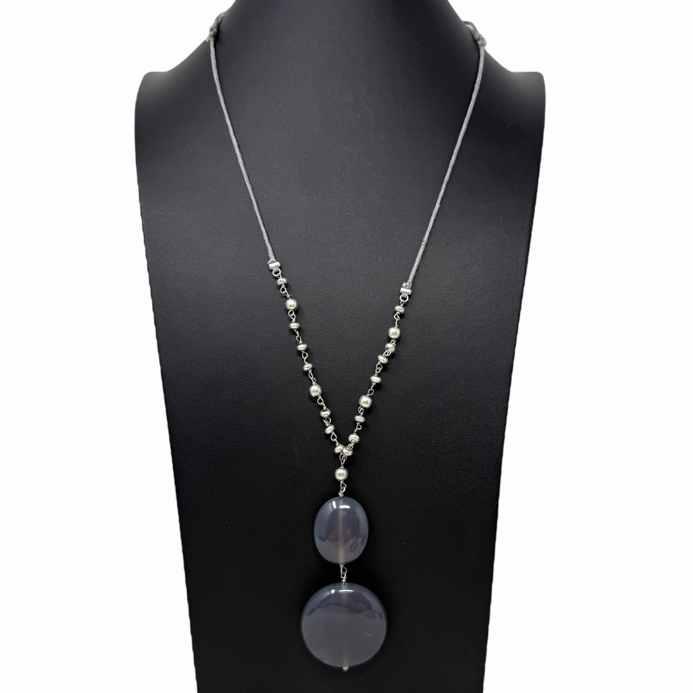 Grey Agate Stacked Pendant Necklace By J. Jill