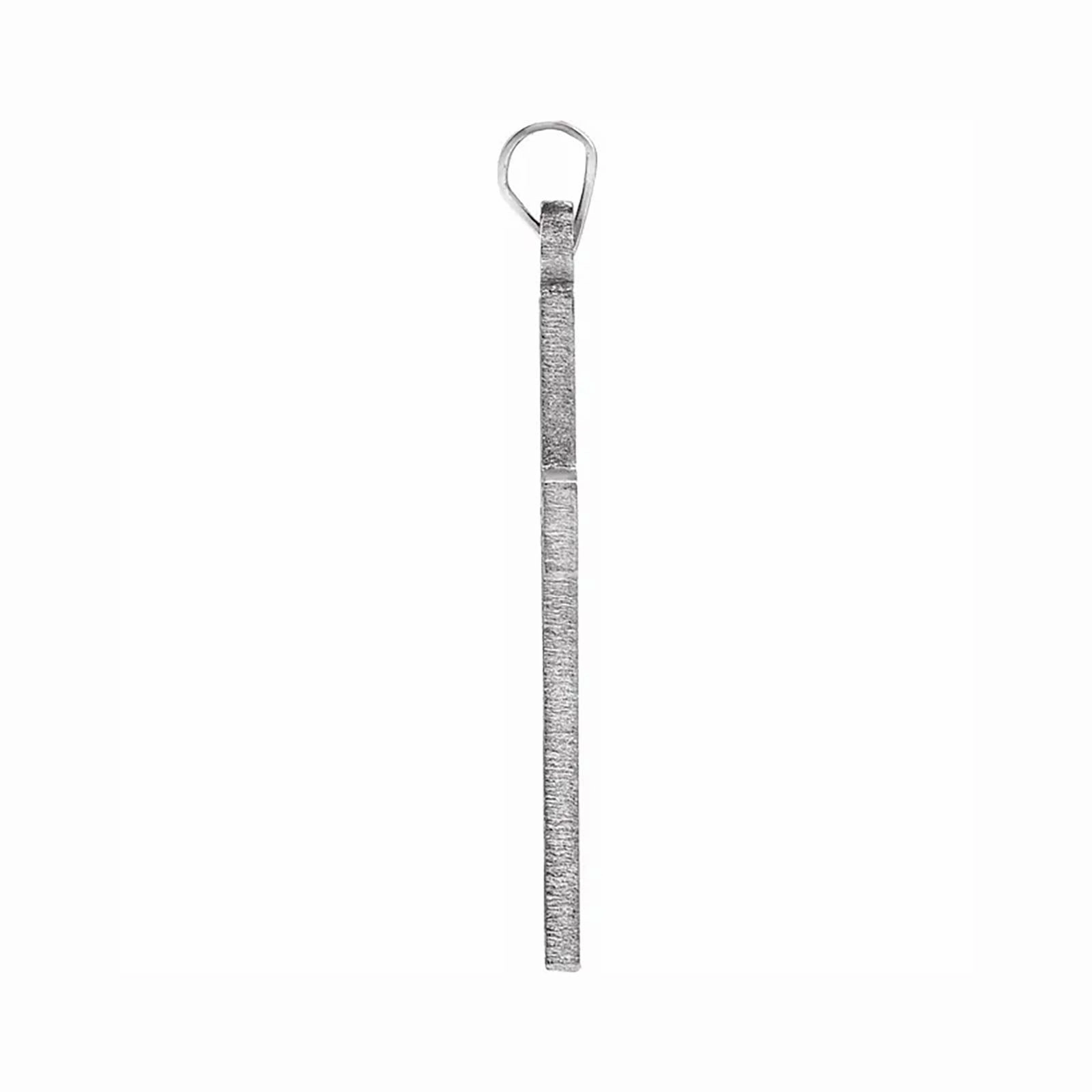 Grooved Cross Pendant in White Gold