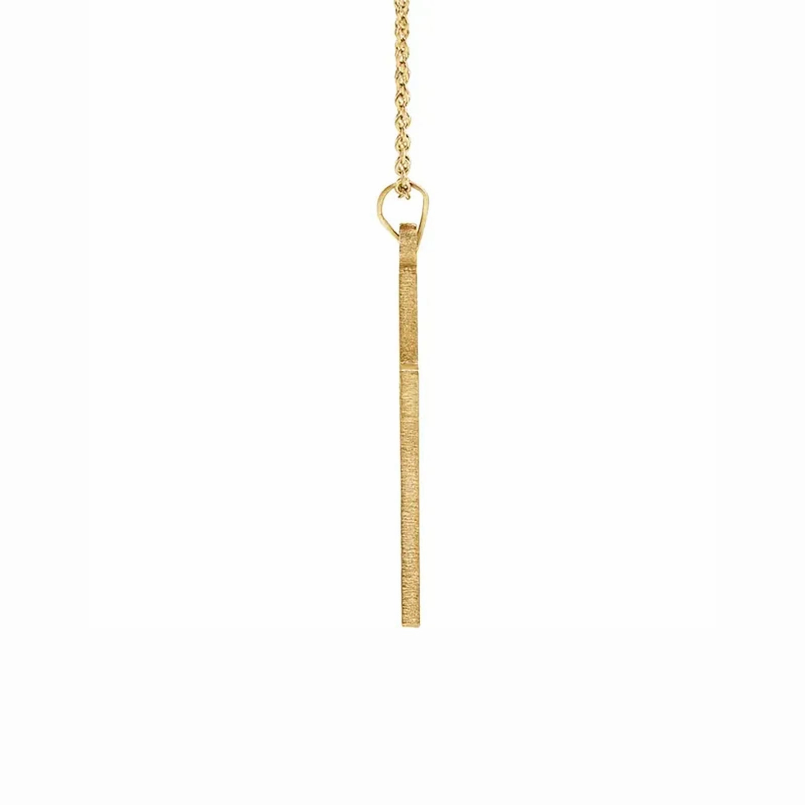 Grooved Cross Pendant in Yellow Gold