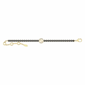 Guess Gold Plated Stainless Steel 3mm 4G Logo Cubic Zirconia Tennis Bracelet