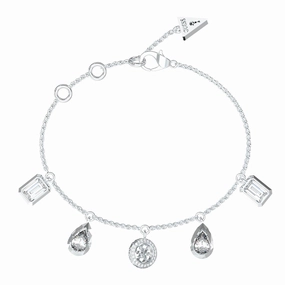 Guess Stainless Steel 4G & 5 Charm Bracelet