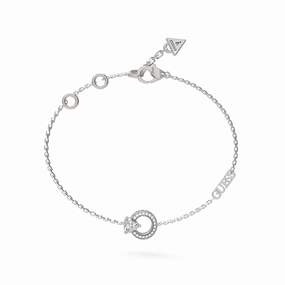 Guess Stainless Steel Heart Crystal Circle Bracelet