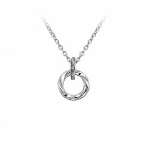 HD Silver Breeze Circle Pendant   Chain