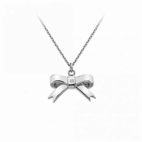 HD Silver Ribbon Pendant   Chain