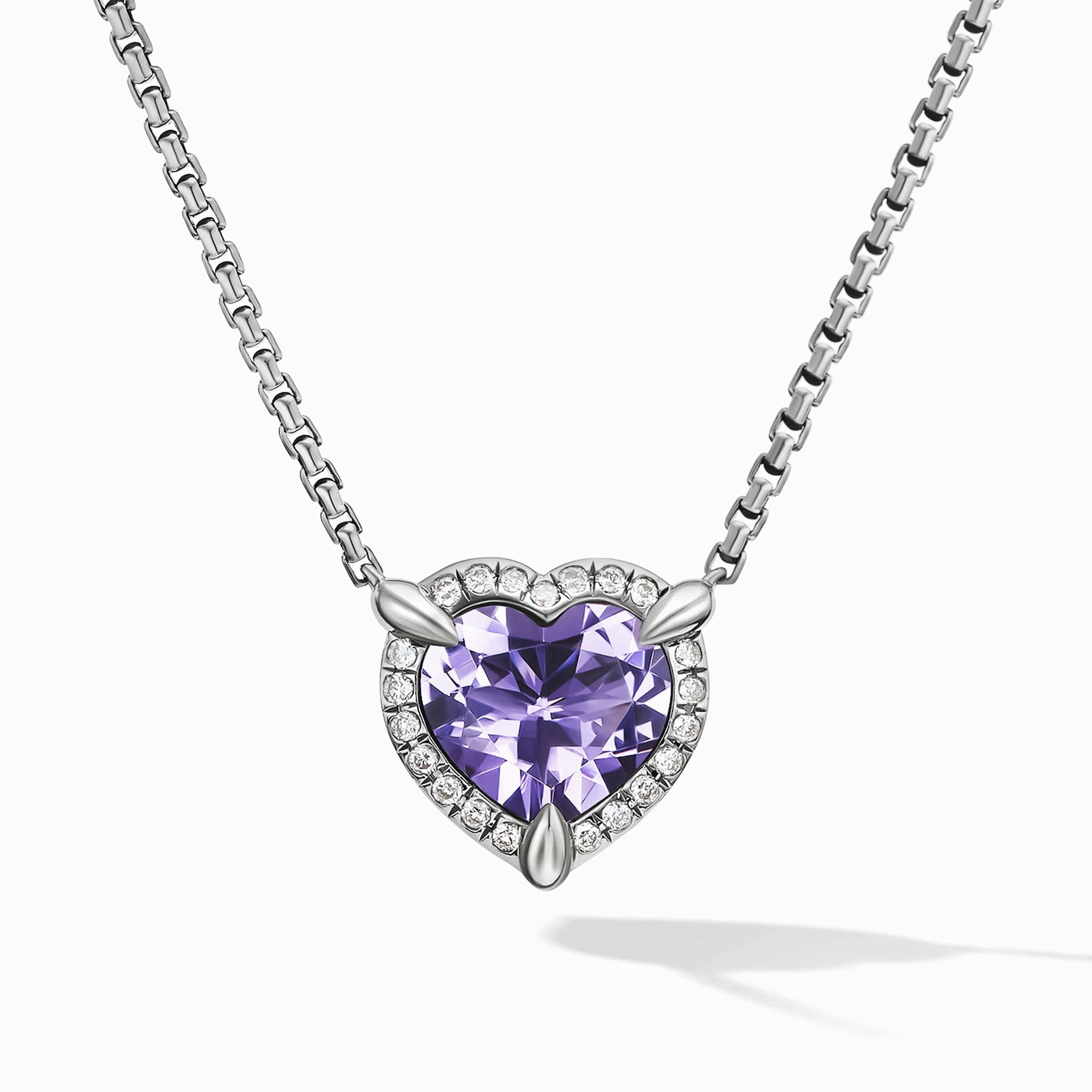 Heart Pendant Necklace in Amethyst