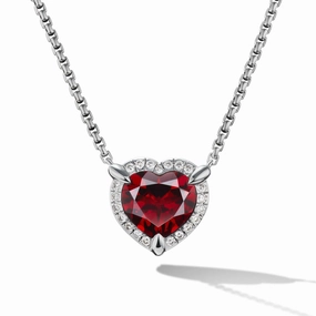 Heart Pendant Necklace in Garnet