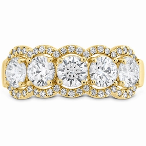 Hearts On Fire 5 Stone Halo Diamond Ring
