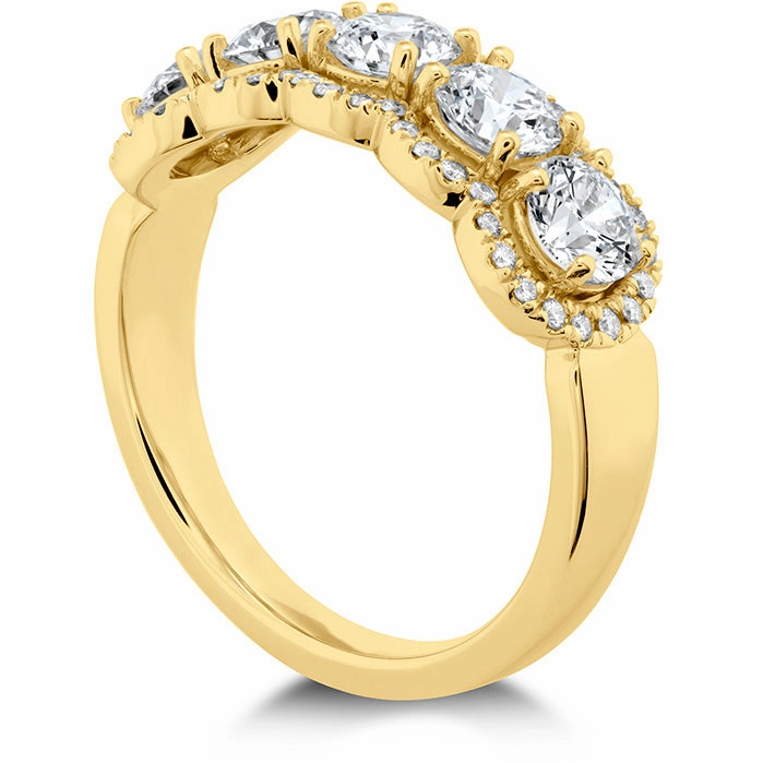 Hearts On Fire 5 Stone Halo Diamond Ring