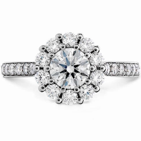 Hearts On Fire Beloved Open Gallery Engagement Ring with Diamond Band