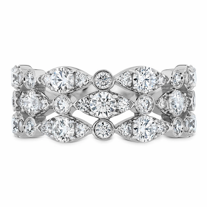 Hearts On Fire Bezel Regal Triple Diamond Ring