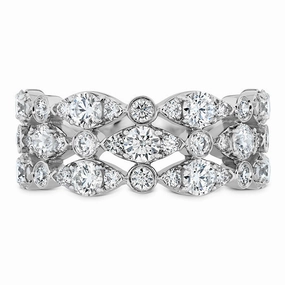 Hearts On Fire Bezel Regal Triple Diamond Ring