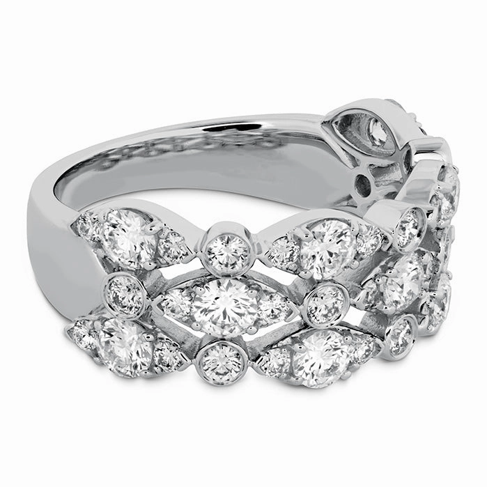 Hearts On Fire Bezel Regal Triple Diamond Ring
