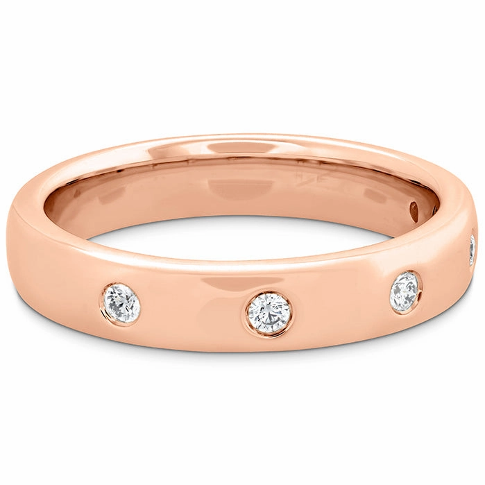 Hearts On Fire Coupled Multi Diamond Round Burnish Band