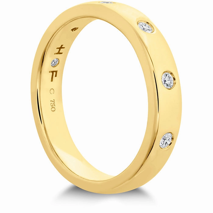 Hearts On Fire Coupled Multi Diamond Round Burnish Band