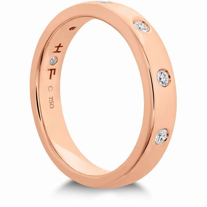 Hearts On Fire Coupled Multi Diamond Round Burnish Band