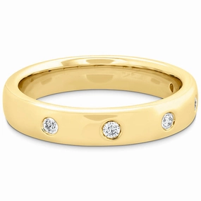 Hearts On Fire Coupled Multi Diamond Round Burnish Band