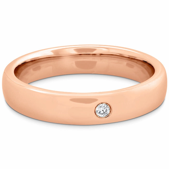 Hearts On Fire Coupled Single Diamond Round Burnish Band