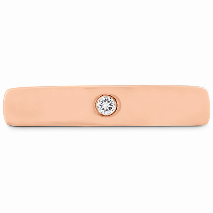 Hearts On Fire Coupled Single Diamond Round Burnish Band