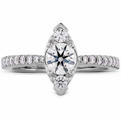 Hearts On Fire Destiny Regal Engagement Ring with Diamond Band