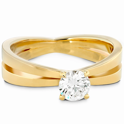 Hearts On Fire Destiny Split Shank Solitaire Diamond Engagement Ring