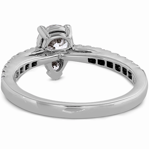 Hearts On Fire Destiny Teardrop Shape Engagement Ring with Diamond Band