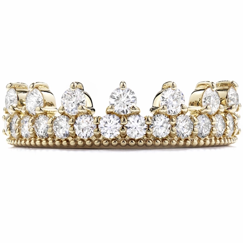 Hearts On Fire Diamond Bar Beaded Crown Band