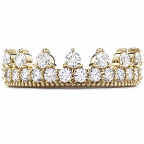 Hearts On Fire Diamond Bar Beaded Crown Band