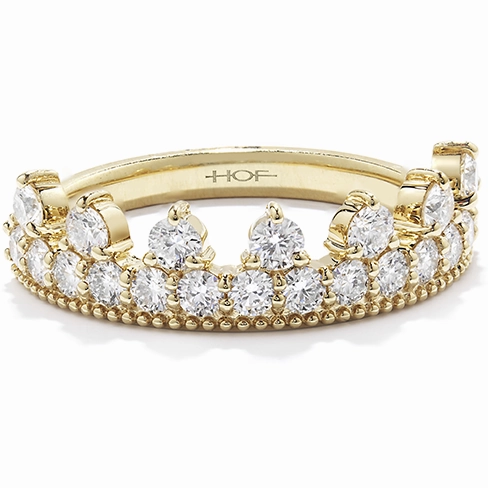 Hearts On Fire Diamond Bar Beaded Crown Band