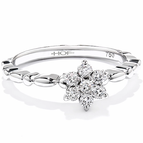 Hearts On Fire Diamond Bar Flower Stackable Ring
