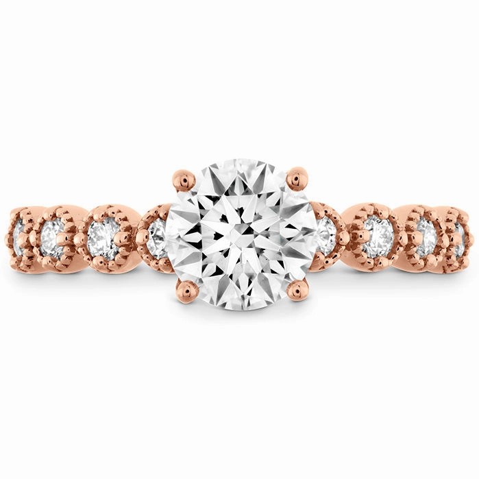Hearts On Fire Diamond Bar Single Prong Milgrain Engagement Ring