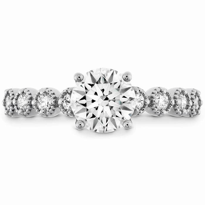 Hearts On Fire Diamond Bar Single Prong Milgrain Engagement Ring