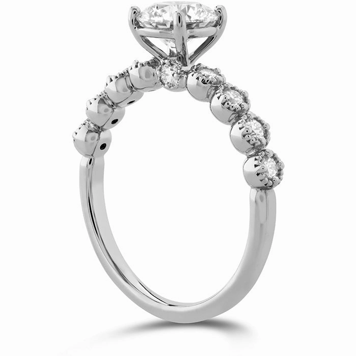 Hearts On Fire Diamond Bar Single Prong Milgrain Engagement Ring