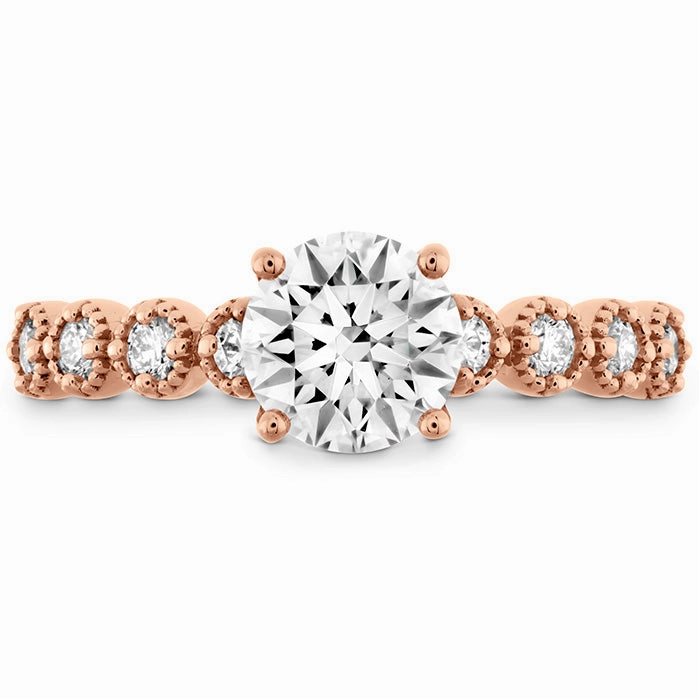 Hearts On Fire Diamond Bar Single Prong Milgrain Engagement Ring