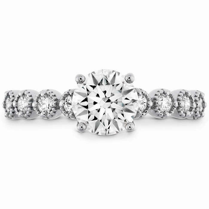 Hearts On Fire Diamond Bar Single Prong Milgrain Engagement Ring