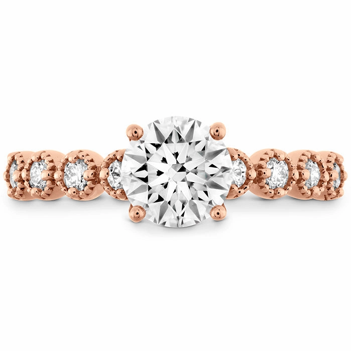 Hearts On Fire Diamond Bar Single Prong Milgrain Engagement Ring