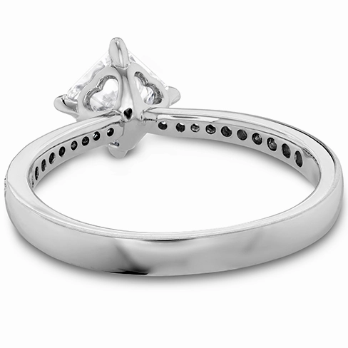 Hearts On Fire Dream Offset Signature Engagement Ring with Diamond Band