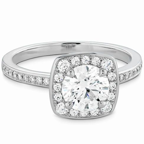 Hearts On Fire Euphoria Custom Halo Diamond Engagement Ring