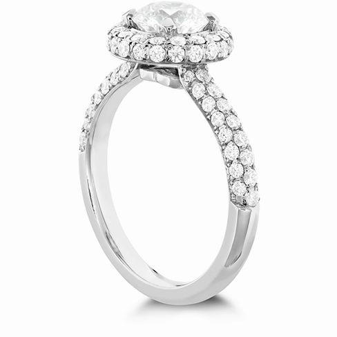 Hearts On Fire Euphoria Pave Halo Diamond Engagement Ring