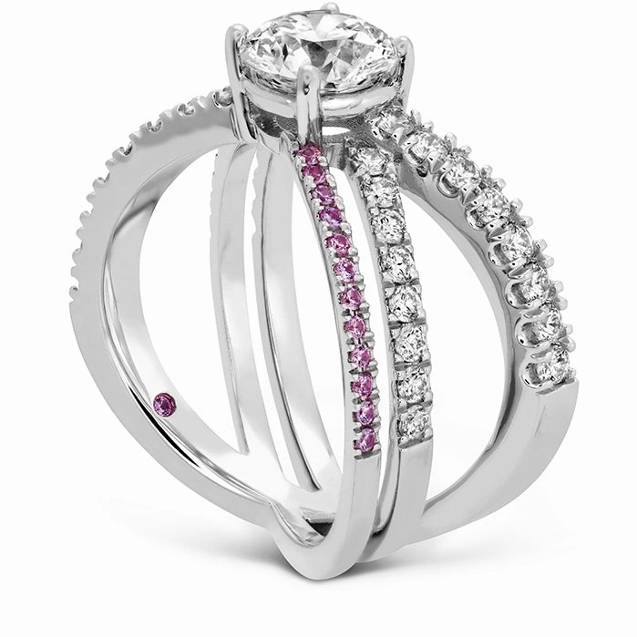 Hearts On Fire Harley Wrap Diamond and Sapphire Engagement Ring